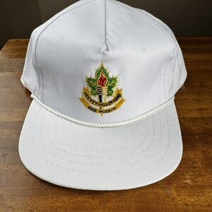 Hockey Hall Of Fame Vntg SnapBack Trucker Hat White Cotton Poly Deadstock NOS
